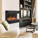 Castello 3-sided electric LED wall fireplace