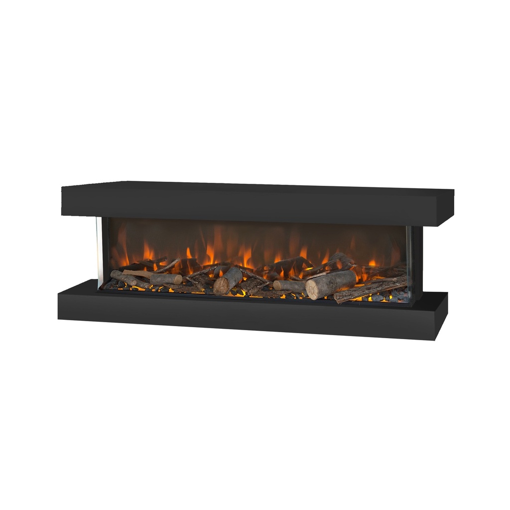 Disegno S 3-sided electric LED wall fireplace
