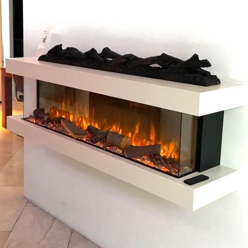 Disegno S 3-sided electric LED wall fireplace