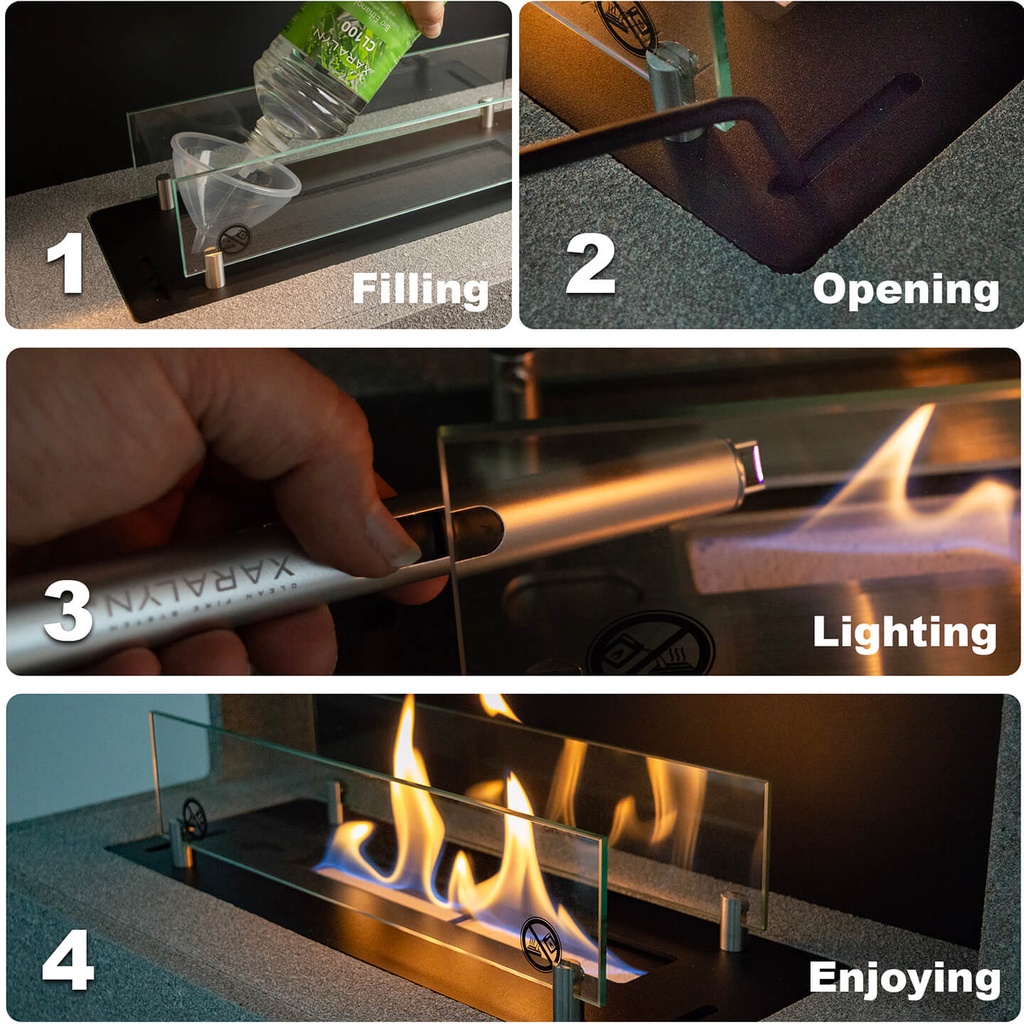 Bio-ethanol brander XL met inbouwprofiel