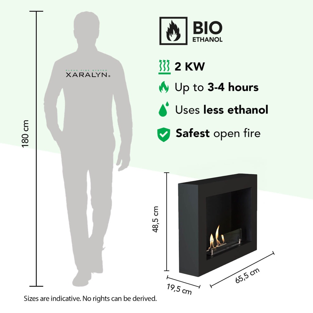 Serra bio-ethanol wandhaard specificaties