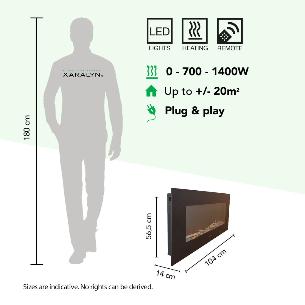 Trivero 90 cinewall inbouwhaard specificaties