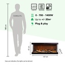 Levico 120 elektrische LED inbouwhaard specificaties