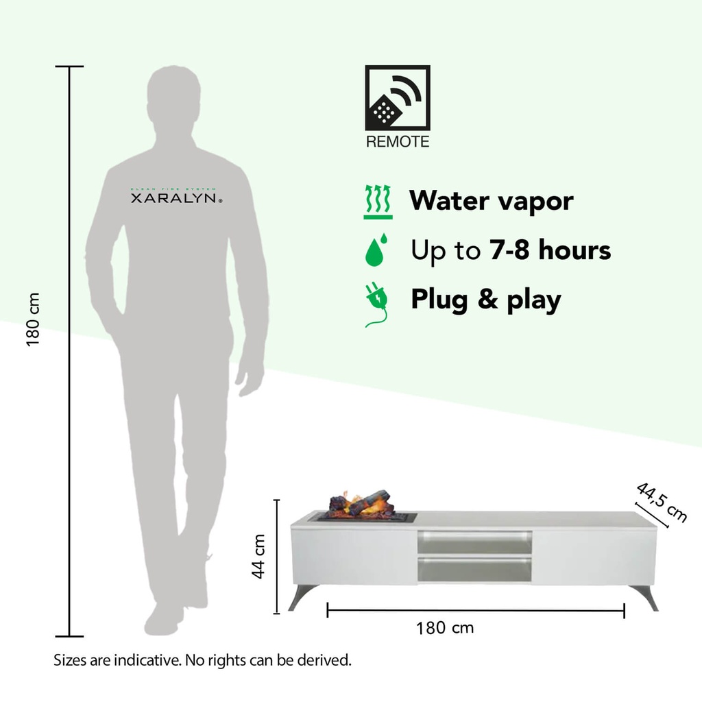 Elin tv-meubel met elektrische haard specificaties
