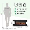 Disegno S 3-zijdige elektrische LED wandhaard specificaties