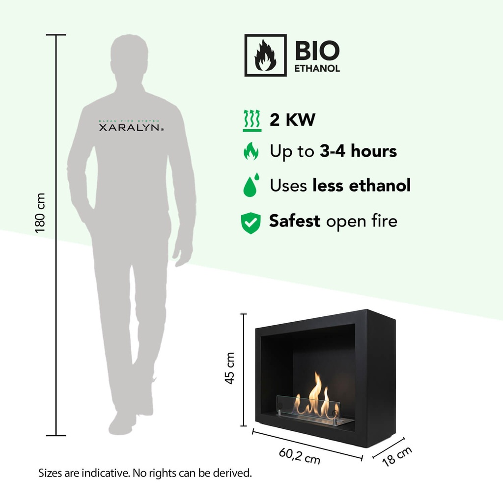 Riano bio-ethanol inbouwhaard specificaties
