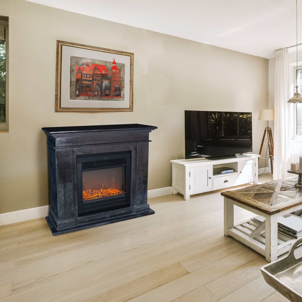 REFURBISHED | Kos natuursteen zwart gepolijste schouw