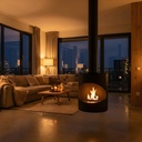 Silo hanging bioethanol fireplace