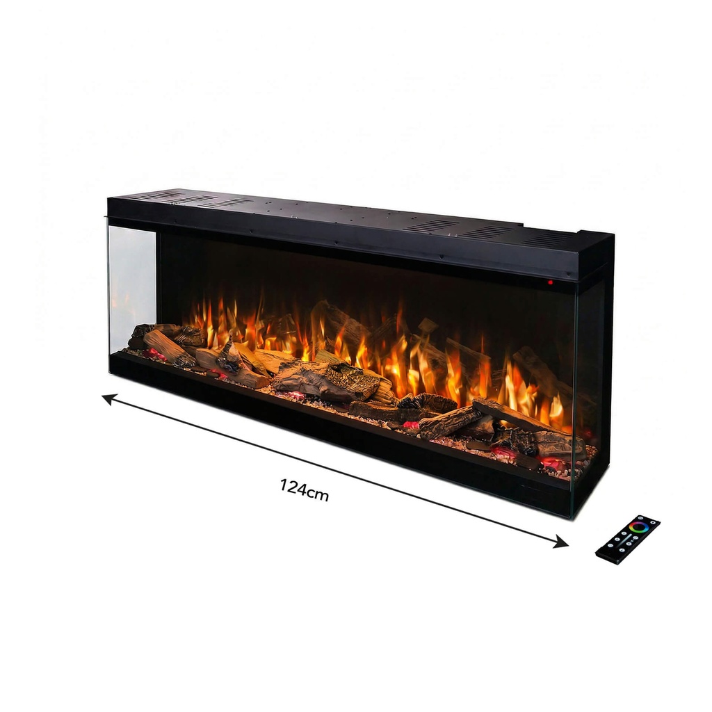 Fogo Forest cinewall built-in fireplace