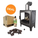 DEAL - Bio-ethanol CL100 (12X 1 liter) + houtset + Stoove bio-ethanol haard