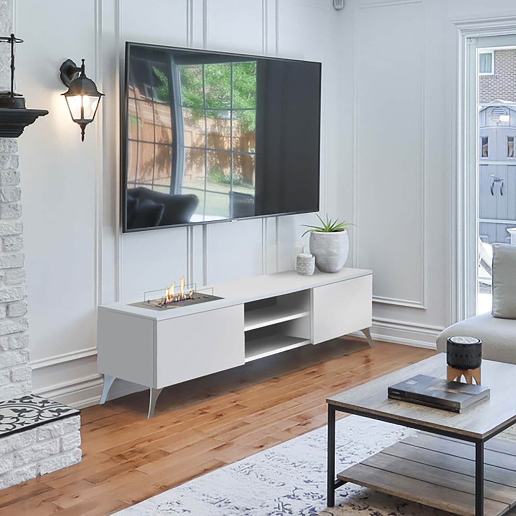 Ethanol-Kamin Elin – TV-Schrank kombiniert mit Kamin