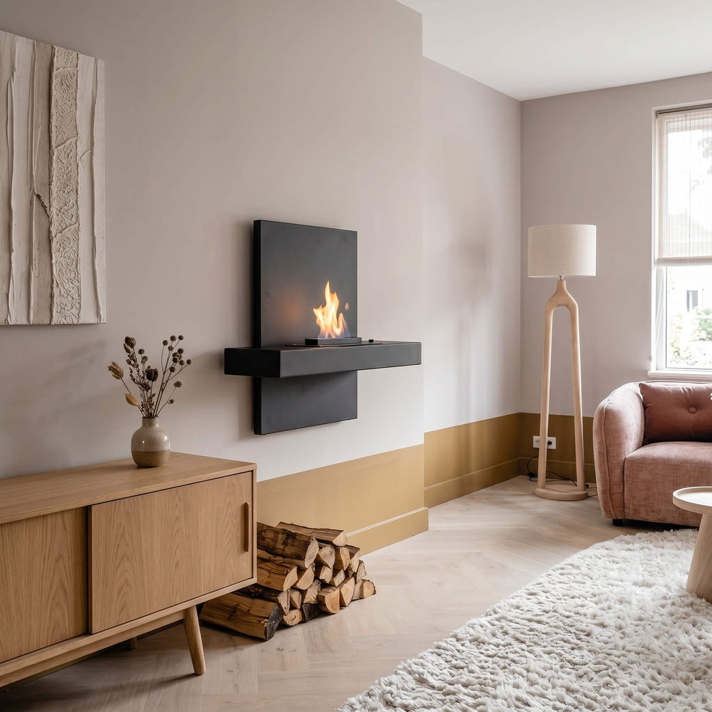 Vela bioethanol wall-mounted fireplace