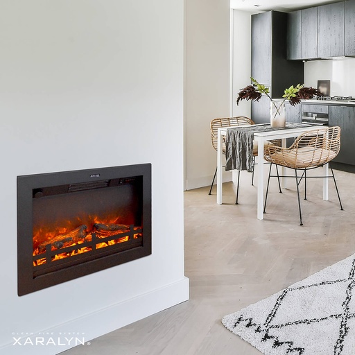 Flandria electric LED built-in fireplace