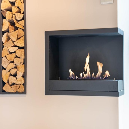 [Inbouw unit L FP 2S + 5820B] Einbaukasten L Ethanol-Eckkamin - Einbaukamin 