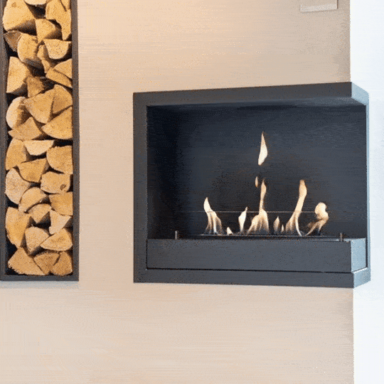 [Inbouw unit L FP 2S + 5820B] Einbaukasten L Ethanol-Eckkamin