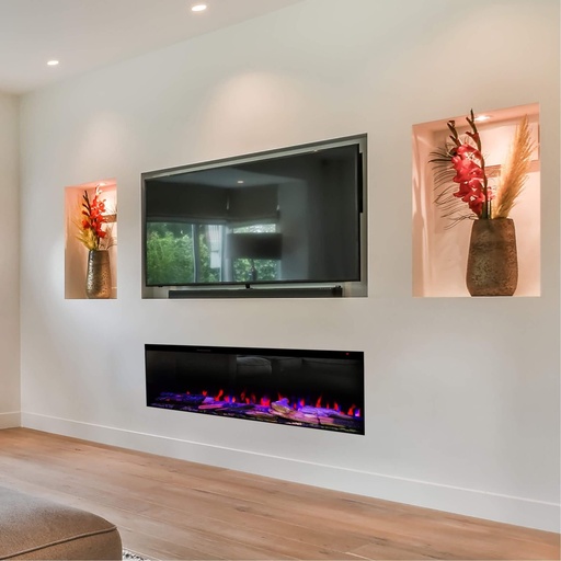 Fogo Forest cinewall built-in fireplace