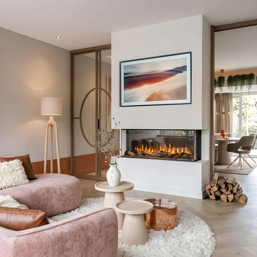 Fogo Forest cinewall built-in fireplace