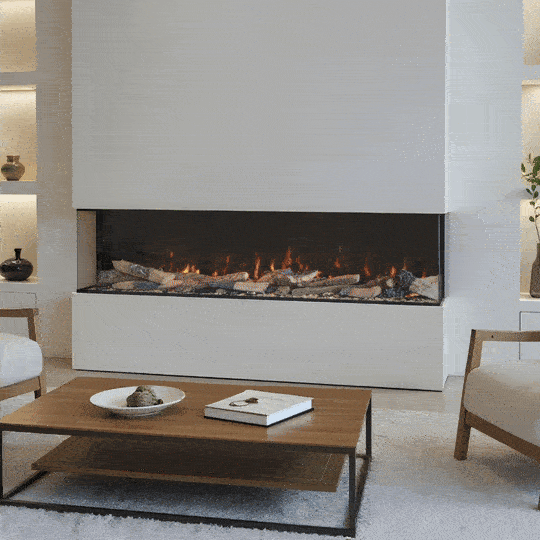 Fogo Forest cinewall built-in fireplace